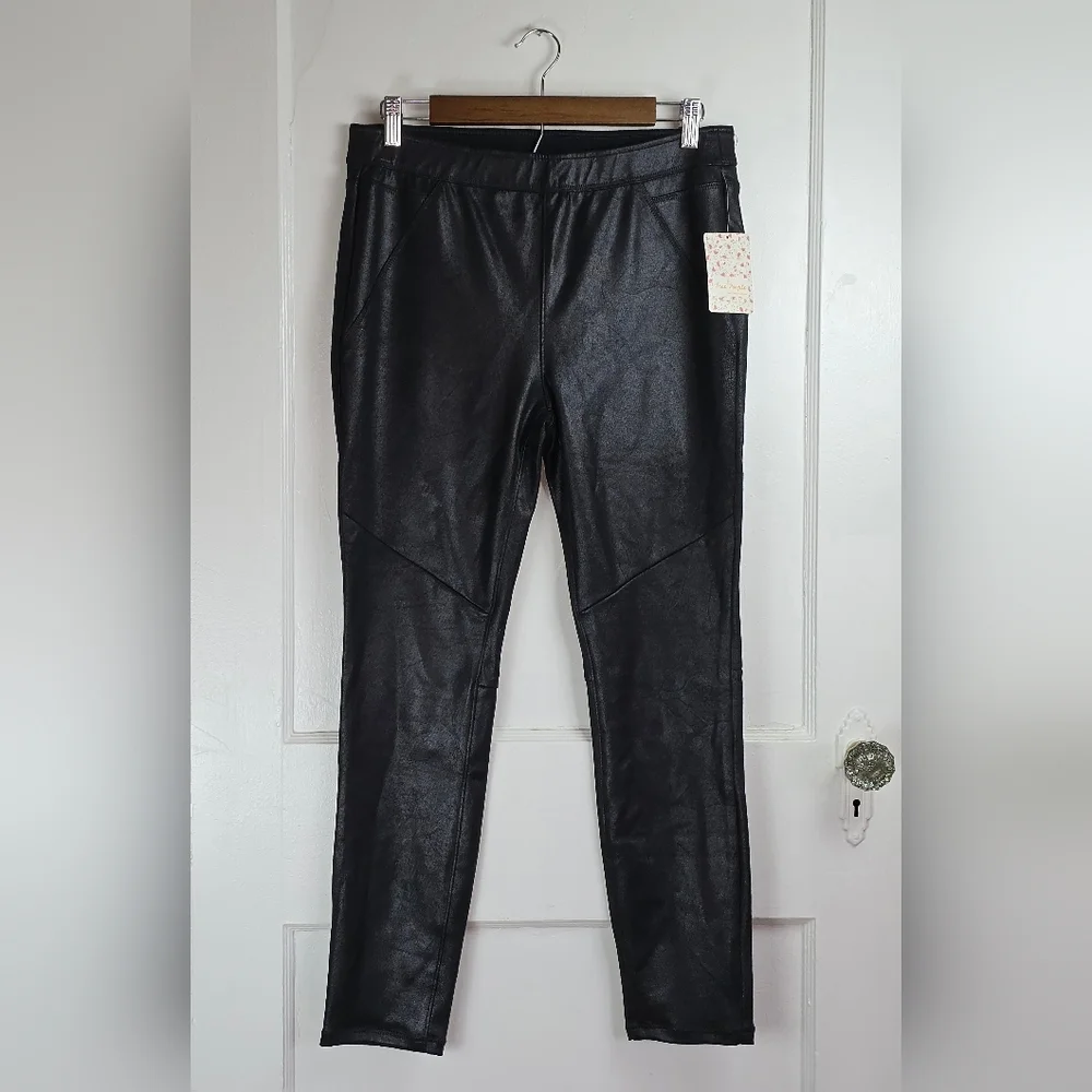 NWT Free People Vegan Faux Leather Leggings Size 10